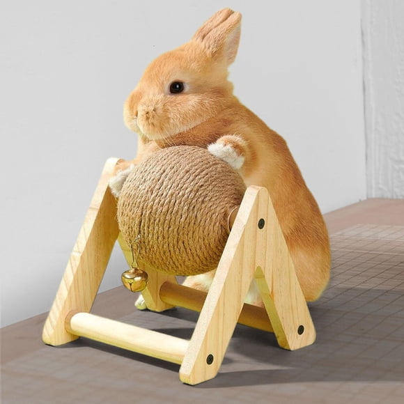 Conejo Sisal Garra de Bola Conejo Scratch Toy Ball Protector de Sofá Resistente al Desgaste, Ligero Rascador de Conejo Portátil con Bola para Conejill