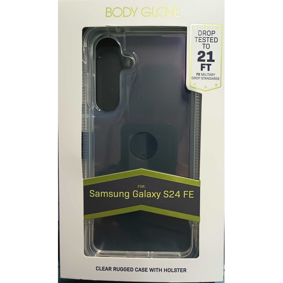 Body Glove Rugged Case and Holster For Samsung Galaxy S24 FE-Clear