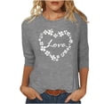 thumbnail image 1 of Camisetas Casuales de Mujer 3/4 Mangas Blusa de Cuello Redondo con Impresión Del Día de Patrick para la Moda Y el Uso Diario, 1 of 7