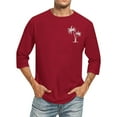 thumbnail image 1 of Blusas y camisas de manga larga con cuello redondo para hombre, blusa informal con cuello redondo y manga corta, blusa estampada de poliéster para hombre., 1 of 4
