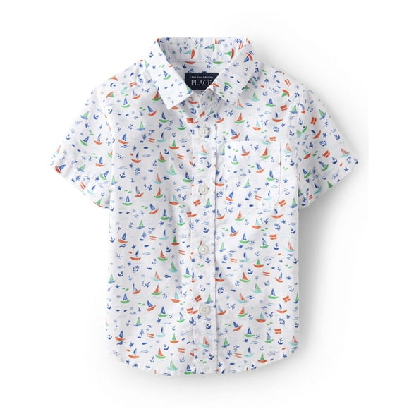 Camisa The Children's Place para niños pequeños, manga corta, blanca, 5T