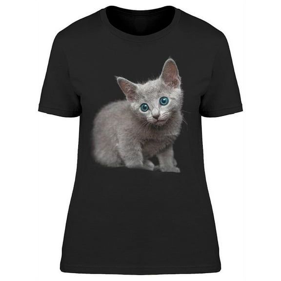 Innocent Russian Blue Cat T-Shirt Women -Image by Shutterstock, Female XX-Large