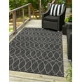 thumbnail image 2 of Unique Loom Outdoor Trellis Collection Area Rug - Gitter (5' 3" x 8' Rectangle Charcoal/Ivory), 2 of 10