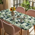 thumbnail image 3 of Blueberry Botanical Table Cloths for 4 Foot Rectangle Tables, Spring Leaves Branches Farmhouse Patio Waterproof Elastic Fitted Tablecloths, Washable Rectangular Table Cover for Camping, 3 of 8