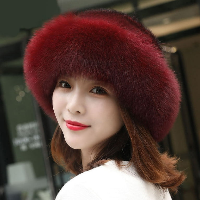 Faux Fur Trimmed Winter Fashion Hat for Women Fashionable Outdoor Warm Hats  Christmas Gift