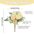thumbnail image 3 of 1 Pc 5 heads Peonies Artificial Flowers Faux Peony Bouquet Fake Flowers for Vase Silk Floral Arrangements for Table Centerpiece Wedding Decoration Indoor Home Decor,H, 3 of 9