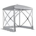 thumbnail image 1 of Outsunny Pop-Up Screen House Gazebo Camping Instant Setup Tent, Light Grey, 1 of 10