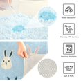 thumbnail image 3 of Yayeee Bath Rug for Bathroom Floor Non Slip Contour Fluffy Soft Absorbent Mat, 20"x24", Blue Rabbits, 3 of 7