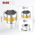 thumbnail image 2 of Uxcell 4pcs 1/2" Drive 6 Points Socket 34mm CR-V Metric Shallow Impact Socket, 2 of 7