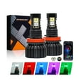 thumbnail image 4 of Lampe de Voiture LED RGB avec Contrôle Compatible Bluetooth, Ampoules Antibrouillard Multicolores, H8 H9 H11, 4 of 5