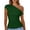 Green, variant on Spring Summer One Shoulder Daily Elegant Blouse Tops for Women Women's Summer Fashion Off Shoulder Asymmetrical Metal Buckle Short Sleeved Solid Color Top Casual T-shirt