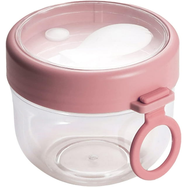 Overnight Oats Container, To Go Cup Lunch Pot Leak-proof Cereal to Go Cup Yoghurt Cup for Cereal Cup with Spoon Thermos
