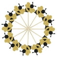 thumbnail image 4 of Tineasur Reusable Bamboo Bee Cake Toppers Multi Color for Wedding Cupcakes 12Pcs, 4 of 6