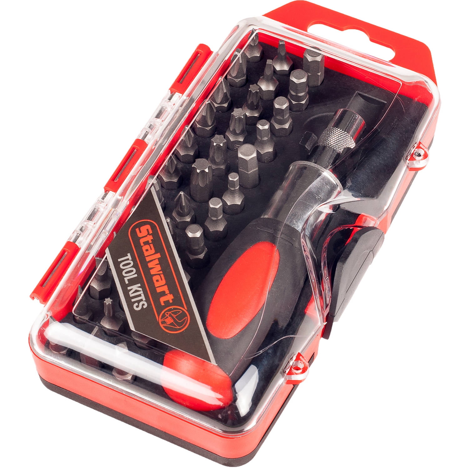 Ratcheting Screwdriver with 37 Piece Bit Set Stubby Handle Multitool