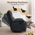 thumbnail image 3 of GEEYOO Swivel Rocker Recliner Chair for Adults,360°Swivel Nursery Recliner with Side Pockets,Small Recliner Chair for Small Spaces for Living Room,Linen,Black, 3 of 7