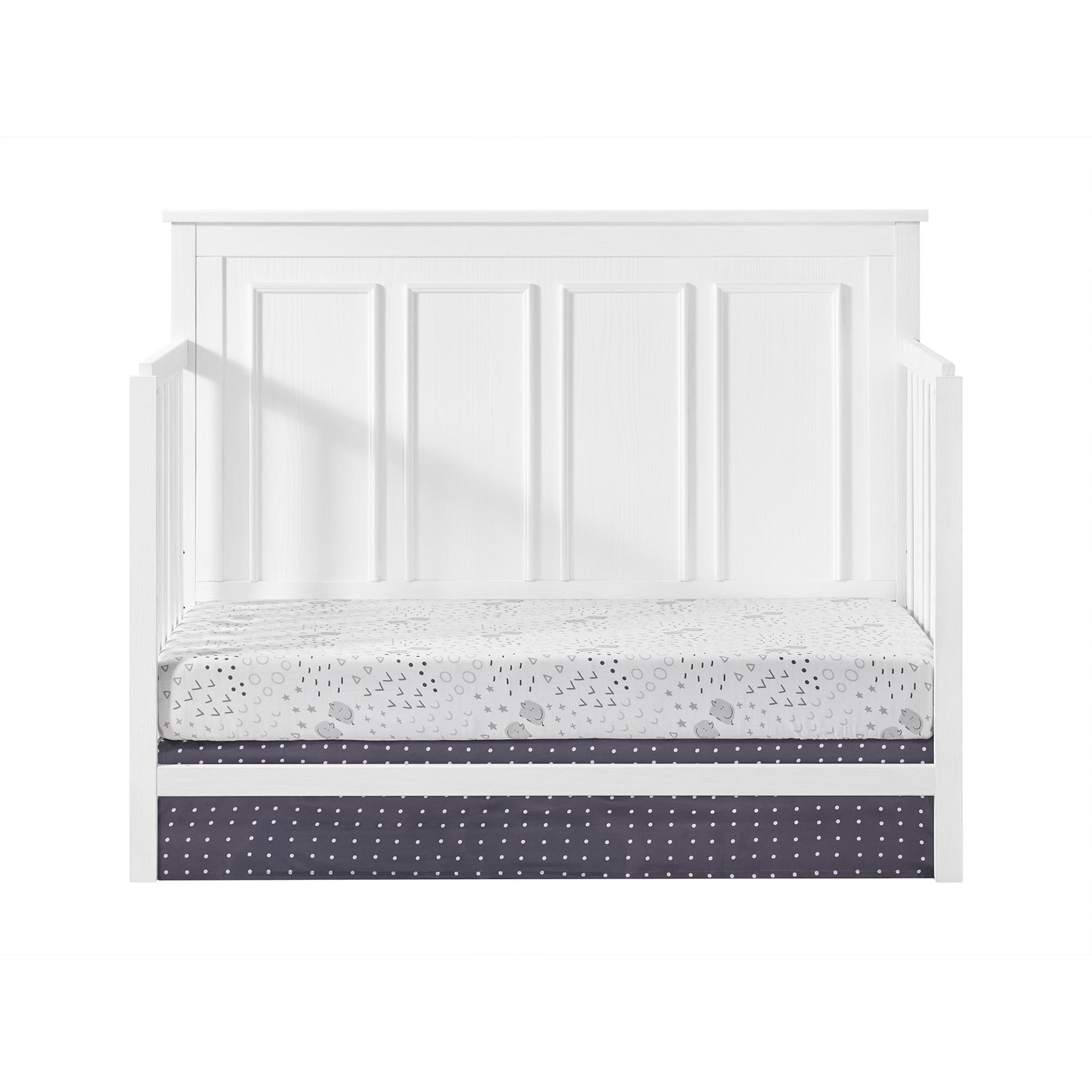 Oxford Baby Farmington 4-in-1 Convertible Crib, Rustic White, Wooden Crib