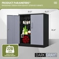 thumbnail image 2 of Metal Storage Cabinet with 2 Doors and 2 Adjustable Shelves,36" H Garage Storage Cabinet with Lock,File Cabinet Tool Cabinet for Garage, Home Office,Kitchen,Warehouse,Livingroom(Black Grey), 2 of 7