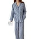 thumbnail image 2 of Conjunto de pijama de mujer con botones y manga larga con patrón de corazón y cuello vuelto, ropa de dormir holgada y suave para mujer para primavera y otoño en casa, azul L, 2 of 8
