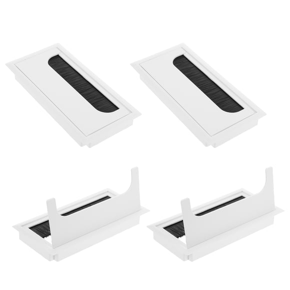 COOPHYA Desk Grommet Box White Abs 4Pcs With Dust Prevention For Office Work