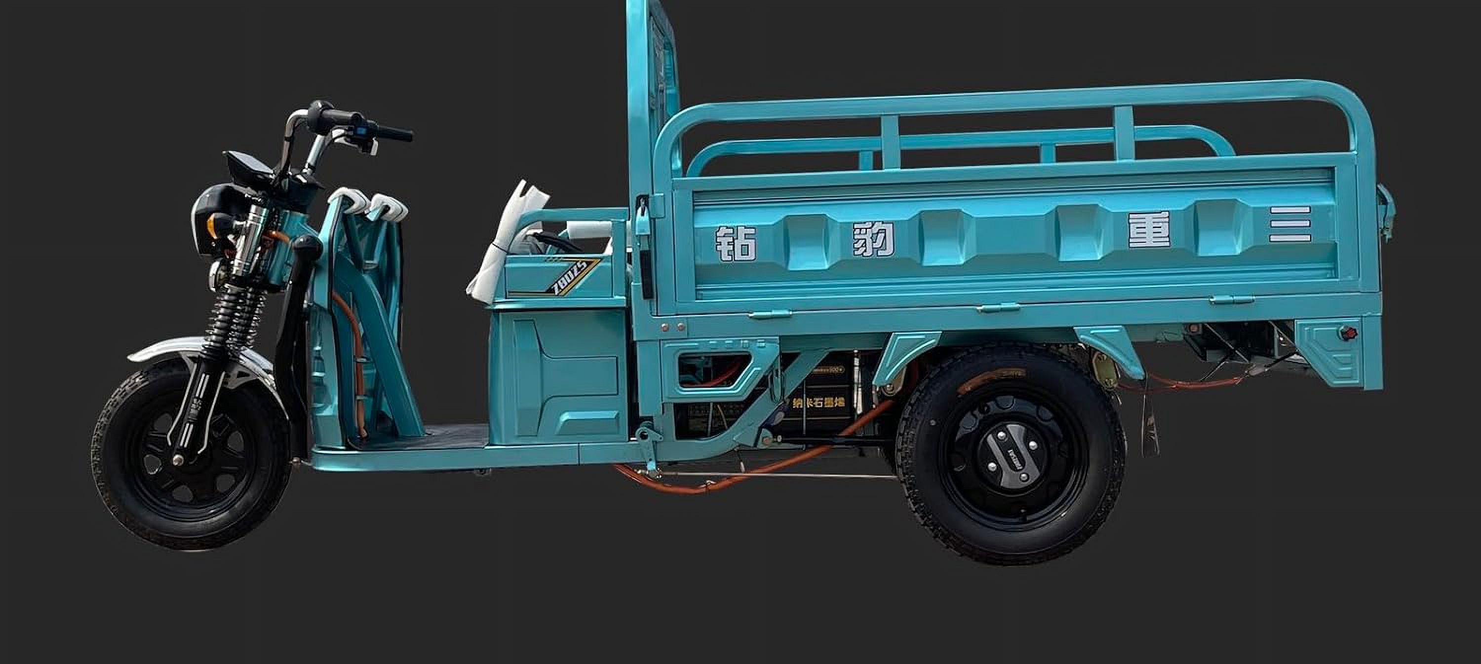 LuxyHoom Electric Tricycle Cargo Van for Adults, 3 Wheeled Delivery Vehicle with 1300KG Load Capacity, 1000W Differential Motor, 60V 45A Battery, Ideal for Home Delivery and Warehousing, Blue Green