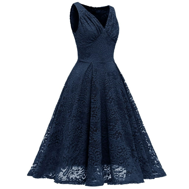 Dailytrove Women's Short Sleeve Lace Dress-Fit & Flare-Polyester Blend-for Wedding Guest/Party-Romantic Lace, Size: DT-XL Dailytrove Women's Short Sleeve Lace Dress-Fit & Flare-Polyester Blend-for Wedding Guest/Party-Romantic Lace, Size: DT-XL