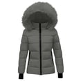 thumbnail image 4 of purcolt Girls Winter Coat Quilted Puffer Jacket Warm Parka with Removable Hood Insulated Outerwear 5-14 Years, 4 of 5