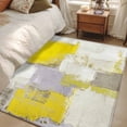 thumbnail image 4 of Yellow Area Rug 4x6 FT, Non Slip Kids Room Carpet, Modern Geometric Grey Oil Painting Abstract Washable Soft Floor Carpet Non-Shedding Throw Rug for Dorm Kitchen Study Room Home Office Bedside, 4 of 9