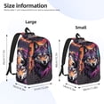 thumbnail image 4 of Xecao Colorful Wolf Head A for Canvas College Laptop Backpack, Durable Rucksack Travel Notebook Bag School Backpack Book Bag for Men Women, 4 of 8