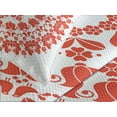 thumbnail image 4 of Ambesonne Mandala Quilted Bedspread Set 3 Pcs, Hungarian Round Folk Art, Queen Size, White and Vermilion, 4 of 5