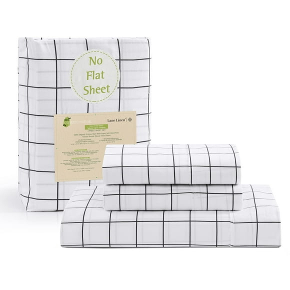 Sábana bajera ajustable LANE LINEN, tamaño completo, 100% algodón orgánico