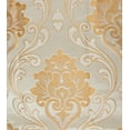 thumbnail image 2 of Luxury Jacquard Curtain Panel with Attached Waterfall Valance, 54 by 84-Inch Angelina Beige, 2 of 4