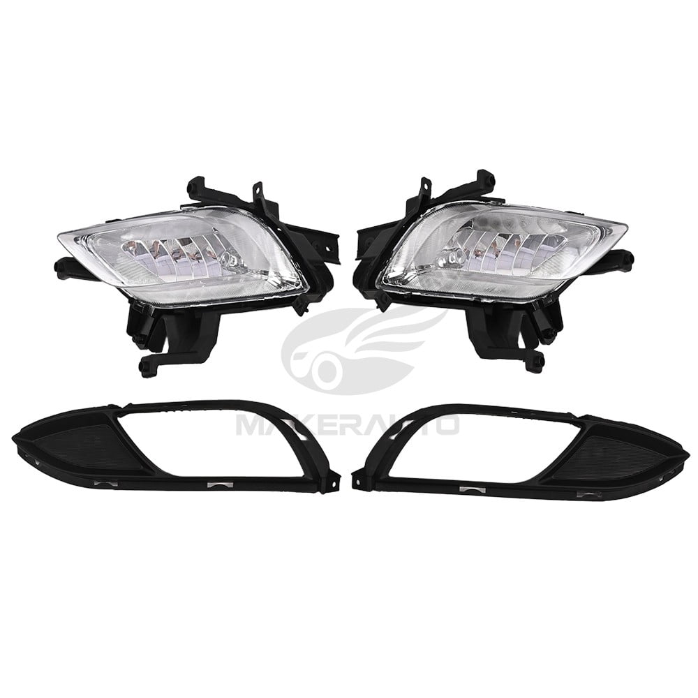Fog Lights Bezels Trim Lamp Assembly with Bulbs for 2014-2016 Kia Forte