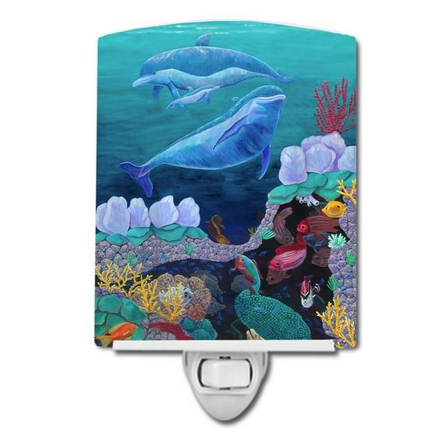 Carolines Treasures 7143CNL Dolphin Familty Swimming Ceramic Night Light