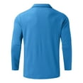 thumbnail image 5 of Ketyyh-chn99 Men's Fashion Polo Shirts Casual Long Sleeve Golf Shirts Color Block Cotton Tops Blue,M, 5 of 5