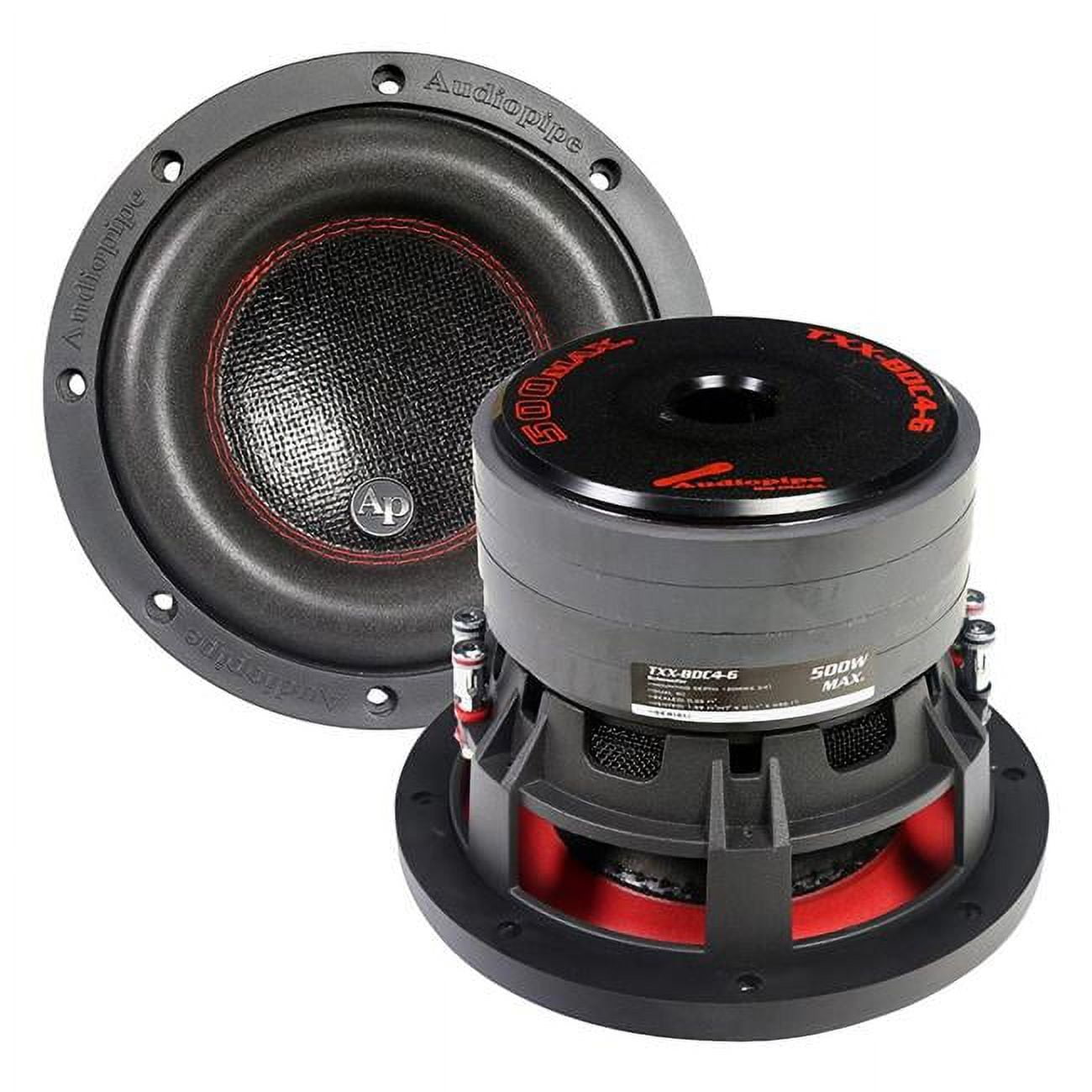 AudioPipe TXX-BDC4-10 1800 Watt Car 4 Ohm Speaker DVC Subwoofer, Black
