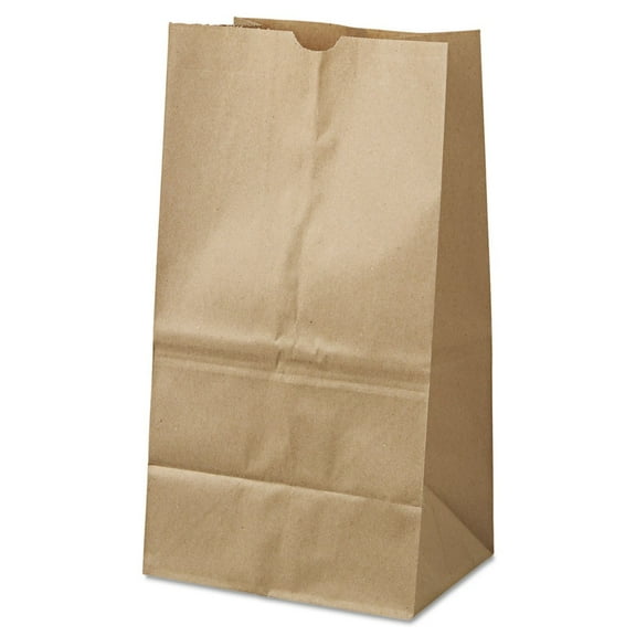 Ross & Wallace Paper Products 100326500PK/BL 8.25 in. x 5.25 in. x 16.13 in. #25 Squat Size Grocery Paper Bags - Kraft (500/Bundle)