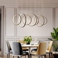thumbnail image 2 of DENEST Modern LED Pendant Lamp, Geometric, Dimmable, 3-Light, Clear Glass, 2 of 9