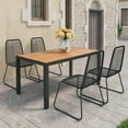 thumbnail image 1 of vidaXL 5 Piece Garden Dining Set PVC Rattan Black and Brown, 1 of 6