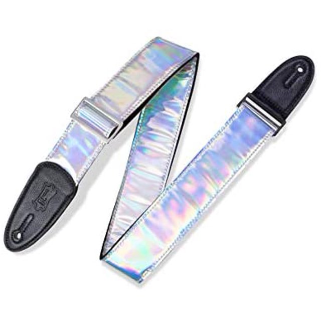 Levy's Leathers 2" Vinyl Guitar Strap Iridescent Design; Irridescent Rainbow (M7SC-SIL)