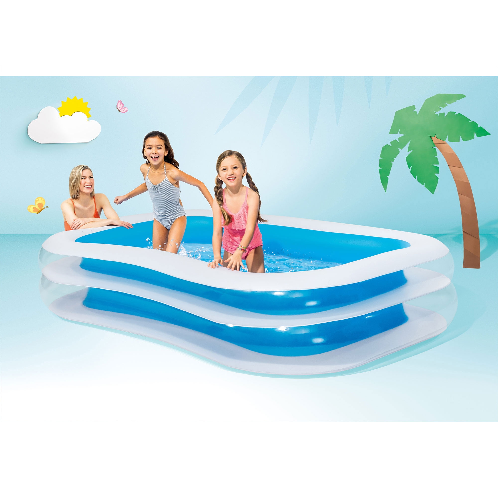 Open Box Intex 8.5ft x 5.75ft x 22in 198 Gallon Inflatable Family Pool (4 Pack)