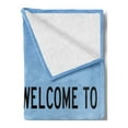thumbnail image 2 of Idaho Soft Flannel Fleece Throw Blanket, Gem State Welcome Sign Clear Sky Inspire Background, Cozy Plush for Indoor and Outdoor Use, 60" x 80", Earth Yellow Sky Blue, by Ambesonne, 2 of 5
