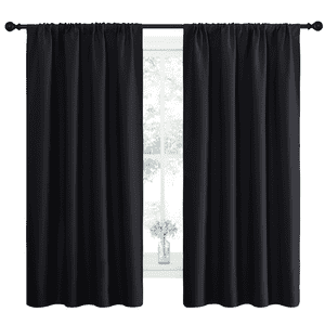 NICETOWN Blackout Curtains, 42" x 63", 2 Panels, Black