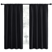 NICETOWN Blackout Curtains Thermal Insulated Rod Pocket Window Treatments Room Darkening Drapes for Bedroom, Black, 42"x63", 2 Panels