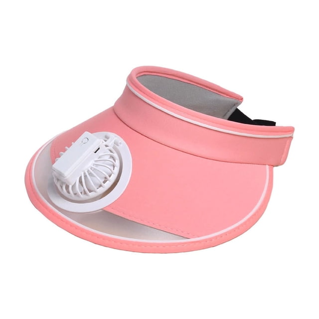 Pink Sun Hat With Cooling Fan 3 Speed Adjustment Wide Brim Protection Usb Rechargeable #Sb560