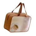 thumbnail image 3 of Bolsas de cosméticos Bolsa de maquillaje portátil impermeable de gran capacidad de dibujos animados multifuncional para viajes marrón grande, 3 of 10