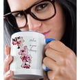 thumbnail image 2 of 3drose, Believe in Your Dreams - Cherry Blossom Floral - Inspirational, 11oz Two-tone Blue Mug, 2 of 6