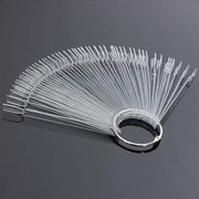 50pcs Fan-shaped Nail Swatch Sticks, Transparent Skin Nail Polish Model Display Fan-shaped Nail Polish Practice Nail Display Board for DIY Home Shop