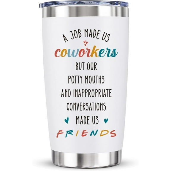 Funny Office Gifts for Coworkers - Gag Gifts for Co-worker Colleague Christmas Birthday Going Away Farewell Gifts for Work Bestie, 20 Oz Vacuum Insulated Tumbler