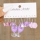 thumbnail image 1 of Juego de 6 pendientes de niña adorables y frescos con forma de mariposa rosa y flor de piruleta, 1 of 6