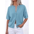 thumbnail image 4 of PRETTYGARDEN Women Spring Short Sleeve Cardigan Sweaters Button Down Knit Shirt Blouse Dressy Casual Tops Summer Outfits, 4 of 8